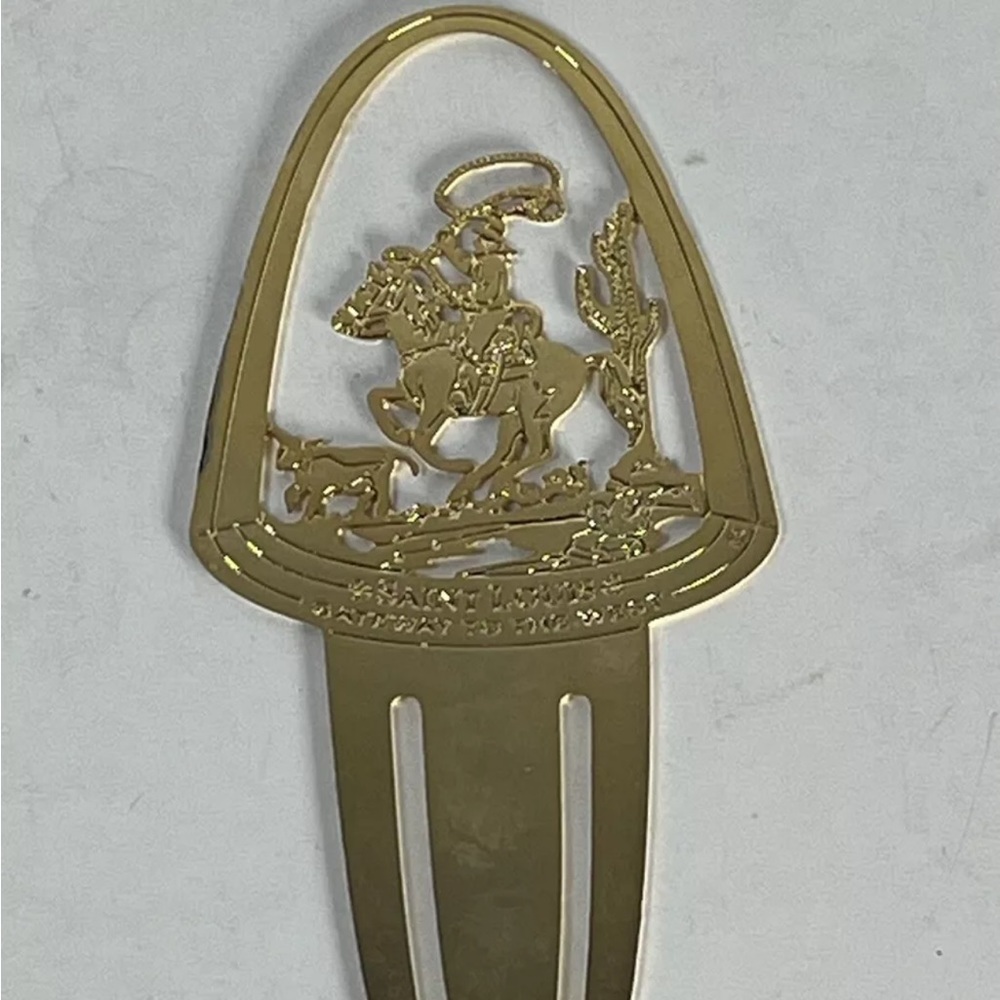 24K Gold Finish St Louis Gateway To The West Arch Cowboy Bookmark